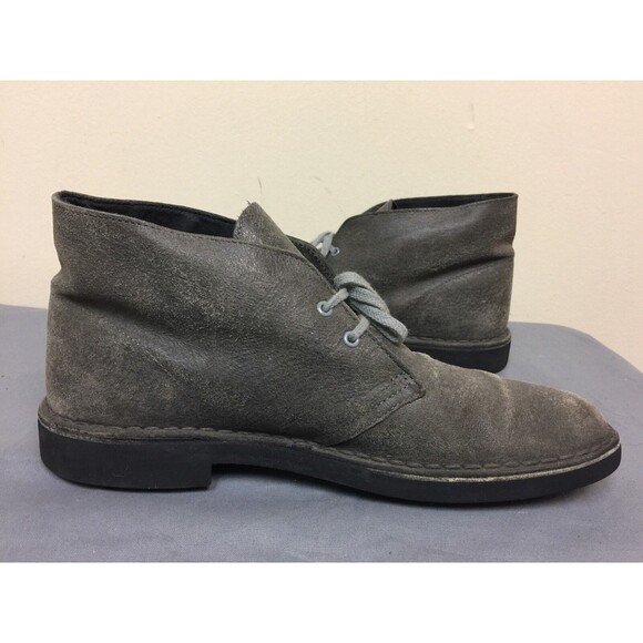 Clarks originals men size US 9M GB 8.5 gray leather ankle  lace up boots - Picture 6 of 12